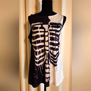 Skeleton Print Sleeveless Top